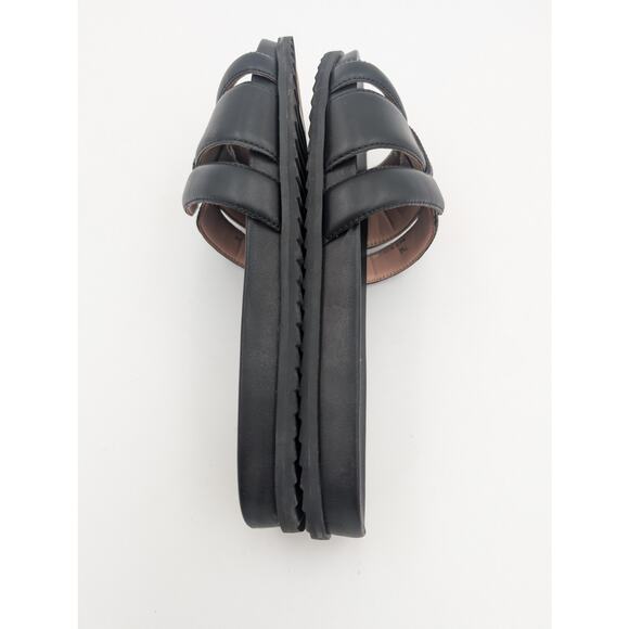 Linea Paolo Rosalie Open Toe Flat Sandals Women's Leather Black Size US7M EU38 - Picture 9 of 10